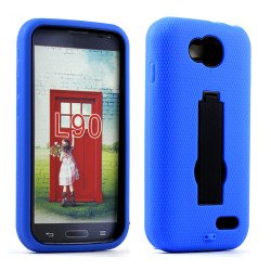 LG Optimus L90 Armor Hybrid Stand Case (Blue Black)